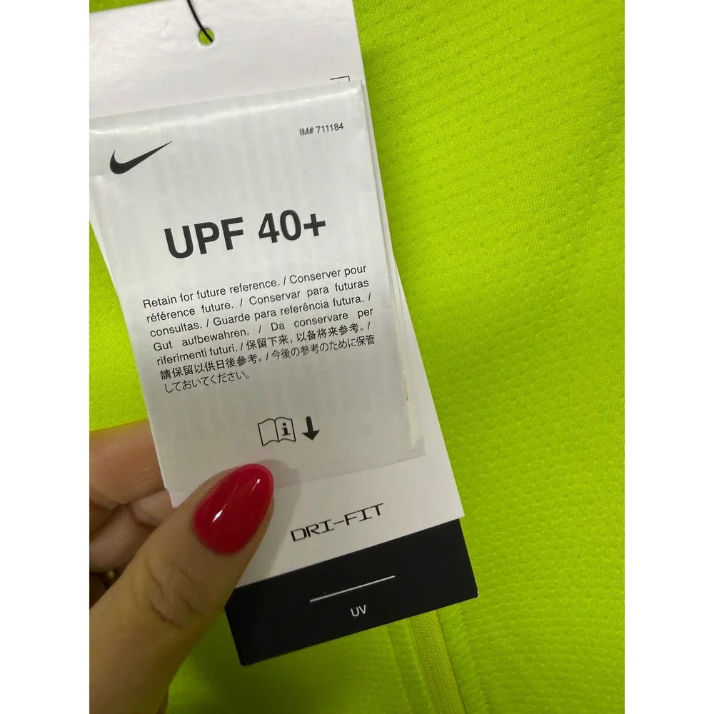 Nike Golf Dri-FIT UV‎ Victory Half-Zip Neon Yellow Volt Pullover DX1491-389 L